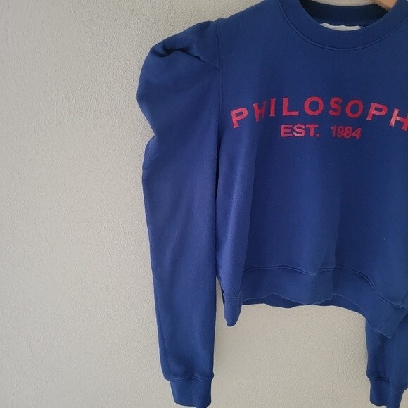 Philosophy di Lorenzo Serafini Blue Sweatshirt with Red Lettering - Picture 4 of 8